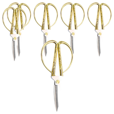 龍鳳柄鍍金剪刀 K43 6支 - 精美鍍金手柄，鋒利刀刃，舒適握感