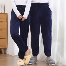 턴키 커플용 빅사이즈 극세사 밴딩 파자마 수면바지