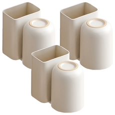 Reddot 紅點生活 止滑牙膏牙刷收納漱口杯, 日式淺橘, 3個