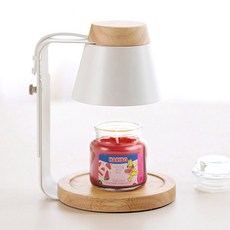 AIND ARBOL 木質定時款融蠟燈 + HARIBO 蠟燭 酸甜小罐 85g 套組, 白色木質(融蠟燈), 綜合哈密瓜