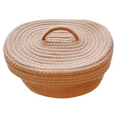 THiRTEEN 拾叁家居 手工編織橢圓收納籃, 1個, 原木色