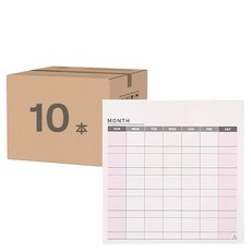 小麥購物 日程計劃便條本 月計劃 G408 10 x 10cm 39g 60張, 10本, 1組, 混合顏色