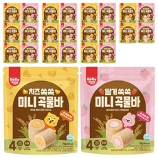 베베당 쏙쏙 미니 곡물바 2종 x 3p, 4세트, 딸기, 치즈, 70g