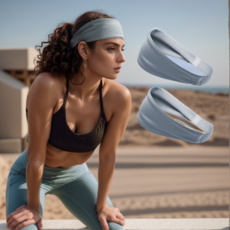 Hensen 超薄吸汗髮帶, 2個, 天藍色