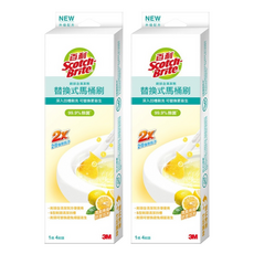 3M 替換式馬桶刷 除菌抗汙型 香檸香氛 刷子 + 刷頭 4個, 黃色, 2套