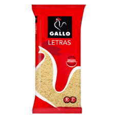 GALLO 公雞牌 字母造型麵LETRAS 西班牙原裝進口 杜蘭小麥製成 滾水煮5-7分鐘, 250g, 1包