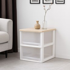 보노하우스 어반 우드상판 베이직 서랍장 2단, 투명, 1개