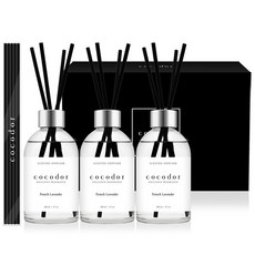 코코도르 화이트라벨 디퓨저 200ml 3개 블랙섬유스틱 20p, 프렌치라벤더