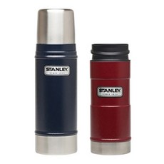 [쿠팡수입] 스탠리 클래식 보틀 2종 기프트 팩 세트, 네이비, 크림슨, 1세트