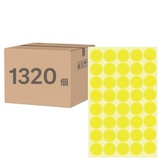 鶴屋 圓形 圓點標籤 151G 黃色, 3個, 440個裝