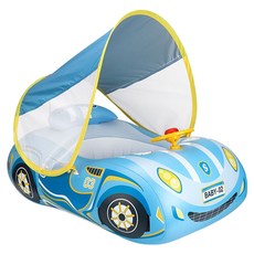 BUCHU CAR 嬰兒汽車學步車泳圈, 水藍色, 1個
