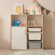 아이캔컴퍼니 아이드림 교구장 950 + 바구니 3p 세트 방문설치, 크림화이트