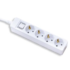 Elephantap 自動滅火整合型4孔延長線, 1.5m, 白色, 1個