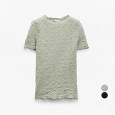 미쏘 여성용 링클 슬림핏 반팔 티셔츠