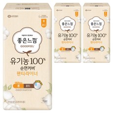 좋은느낌 유기농 100% 순면커버 팬티라이너, 롱, 81개입, 3개