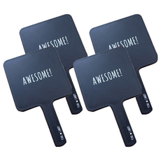 粉色糖果迷你手鏡, 真棒黑色, 4個