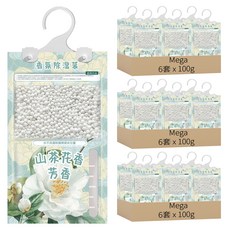 Mega 高級香氛可掛式除濕袋 山茶花香, 100g, 18套