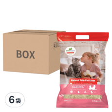 ECO Clean 天然草本輕質型豆腐貓砂, 2.8kg, 6包, 櫻花