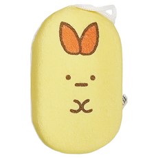 San-X 角落生物 卡通造型蓬鬆柔軟沐浴海綿 帶掛繩可懸掛, 黃色, 1個