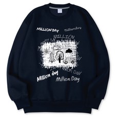 Million Day塗鴉寬鬆雙面布大學T