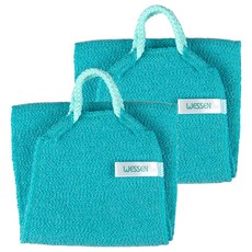 WESSEN 竹製手柄長版沐浴巾, 薄荷, 1入, 2個