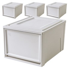 아이리스 국내생산 시스템 수납함 슬라이딩 서랍장 BC-450, 화이트그레이, 4개