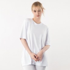 ARMEDES 女款蜜桃絨觸感寬鬆版型側邊開衩短袖T恤 AR-239