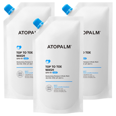 ATOPALM 愛多康 從頭到腳清洗補充裝型, 3個, 400ml