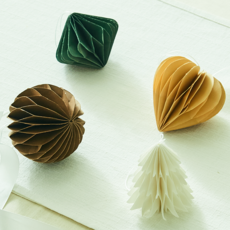 크리스마스 오너먼트 3D 4P 세트, 베이지브라운, 8cm, 1세트