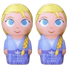 AIR-VAL Disney 艾莎2合1沐浴洗髮精 400ml 兒童洗髮沐浴露 迪士尼公主系列, 2瓶
