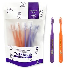 加寬兒童異想牙刷月包 2 x 6 件套, 橘色+紫色, 12支, 1支