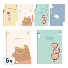 PENPIA 1000小學彈簧8格韓文筆記本 公用, 隨機出貨, 6個