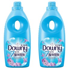 다우니 7일 지속 탈취파워 초고농축 섬유유연제 레몬 그라스와 라일락 본품, 1L, 1개입, 2개