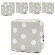 Reddot 紅點生活 防潑水衛生棉萬用收納包, 大波點米, 6個