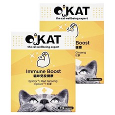 O'KAT 美喵人生 貓咪健康 110顆 EpiCor專利酵母 韓國專利發酵紅蔘, 免疫/抗氧化, 2盒