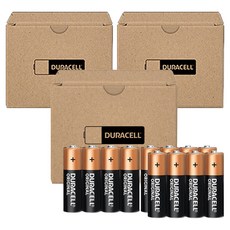 듀라셀 알카라인 보관박스팩 AA 건전지, 12개입, 3개