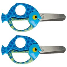 피스카스 어린이 안전가위 애니멀, 물고기, 2개
