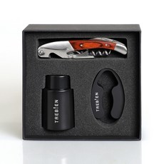 Trebien 多效合1開瓶器組 鋁箔紙切割器+開瓶器+抽真空器, 混色, 1套