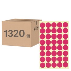 鶴屋 圓形 圓點標籤 151P 粉紅色, 3個, 440個裝
