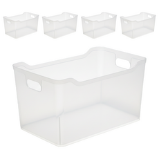 mb.ko 多用途半尺寸收納籃, 5個, 透明