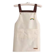 藝術咖啡廳防水圍裙, 米色彩虹