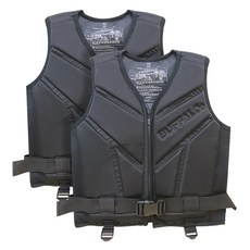 BUFFALO life jacket 修身款救生衣 2入, 黑色