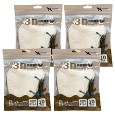 Charmed 昌明生技 3d耳繩口罩, 10片, 4入, 杏奶白