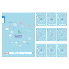 영아트 초등 1-2 무제노트 14줄 남아용 푸키, 랜덤 발송, 10권