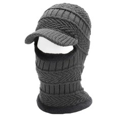 Kipopo 高級滑雪板滑雪防寒寬簷一體式保暖帽, 灰色, 1個