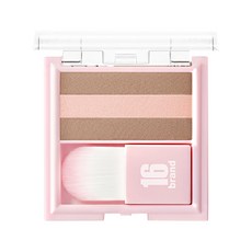 16 brand 漸層打亮修容餅， 3秒快速修容 立體神器, 蜜桃拿鐵, 1個