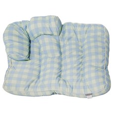 奧斯卡寵物睡床 棉花尼龍聚酯纖維 L型枕墊 底部止滑, 藍綠格紋, 1個