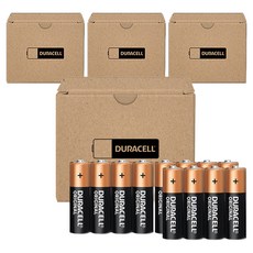 듀라셀 알카라인 보관박스팩 AA 건전지, 12개입, 4개