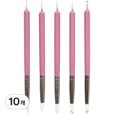 Dasababa 塑膠手柄工藝矽膠 + 壓花雙頭筆 5件組 粉紅色, 10個, 5種