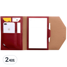 FunnYmade 翻蓋筆記本收納包 V2 A5 日記+Hello I'm線條筆記本+原子筆組, 酒紅色